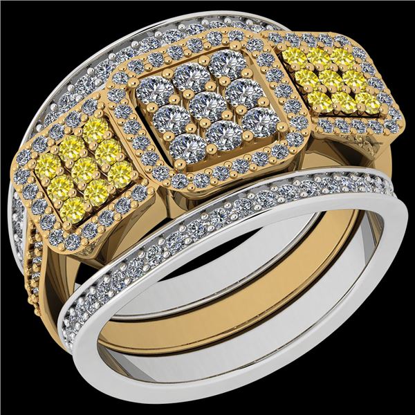 Certified 1.36 Ctw I2/I3 Treated Fancy Yellow And White