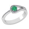 Image 1 : Certified 1.30 Ctw Emerald And Diamond 14k White Gold H