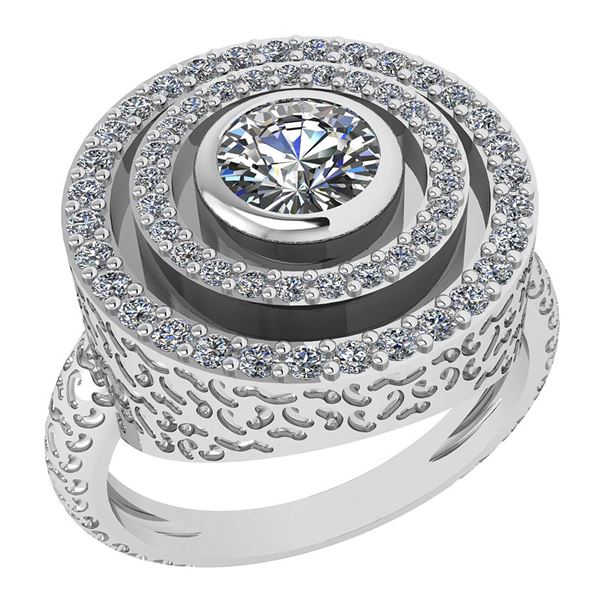 Certified 0.87 Ctw Diamond Wedding/Engagement 14K White