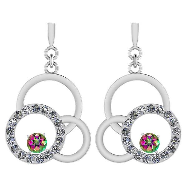 Certified 0.75 Ctw Mystic Topaz And Diamond VS/SI1 Earr