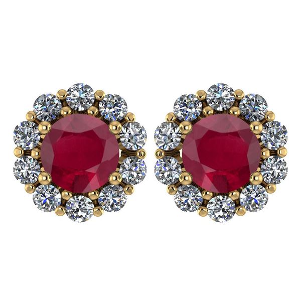 Certified 2.30 Ctw Ruby And Diamond 14k Yellow Gold Hal