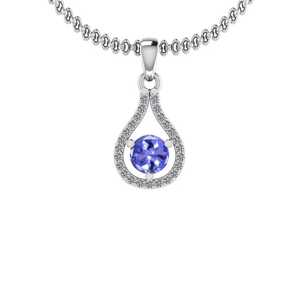 Certified 1.12 Ctw Tanzanite And Diamond SI1/SI2 14K Wh