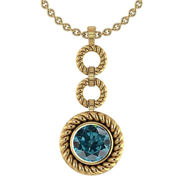 Certified 6.84 Ctw Treated Fancy Blue Diamond Necklace