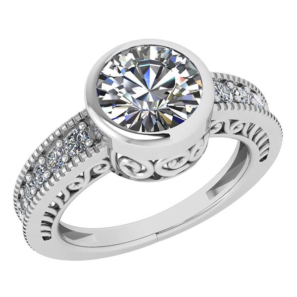 Certified 1.95 Ctw Diamond Wedding/Engagement 14K White