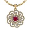 Image 1 : Certified 1.19 Ctw SI2/I1 Ruby And Diamond 14K Yellow G