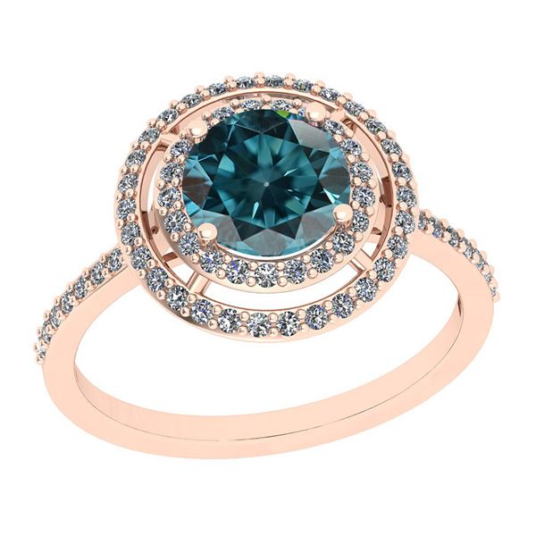 Certified 1.90 Ctw I2/I3 Treated Fancy Blue and White D