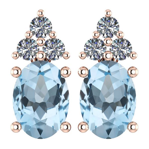 Certified 1.46 Ctw Aquamrine And Diamond Wedding/Engage