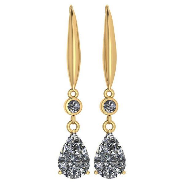 Certified 5.70 Ctw Diamond Dangling Earrings 18K Yellow