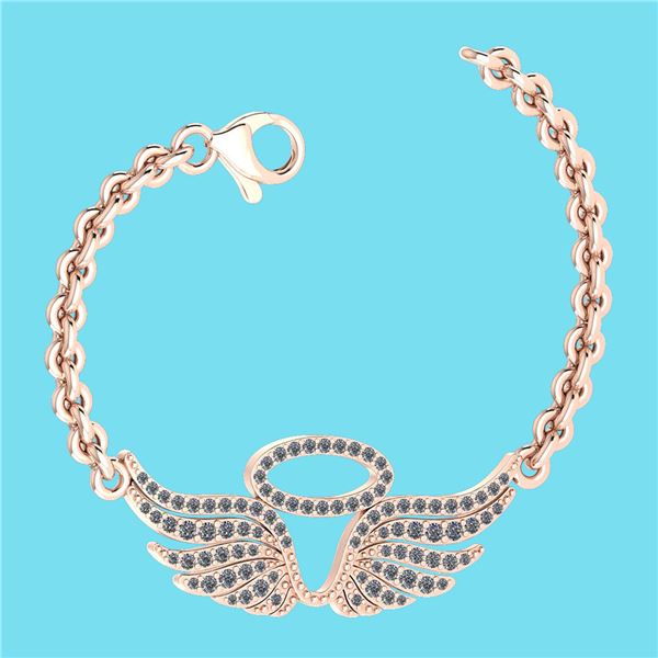 Certified 0.46 Ctw SI1/I2 Diamond 18K Rose Gold Charm B