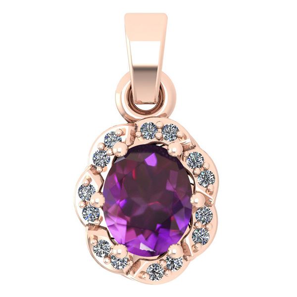 Certified 0.38 Ctw Amethyst And Diamond 14k Rose Gold S