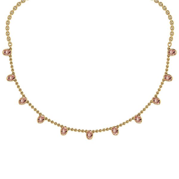 Certified 7.15 Ctw Morganite Necklace 14K Yellow Gold