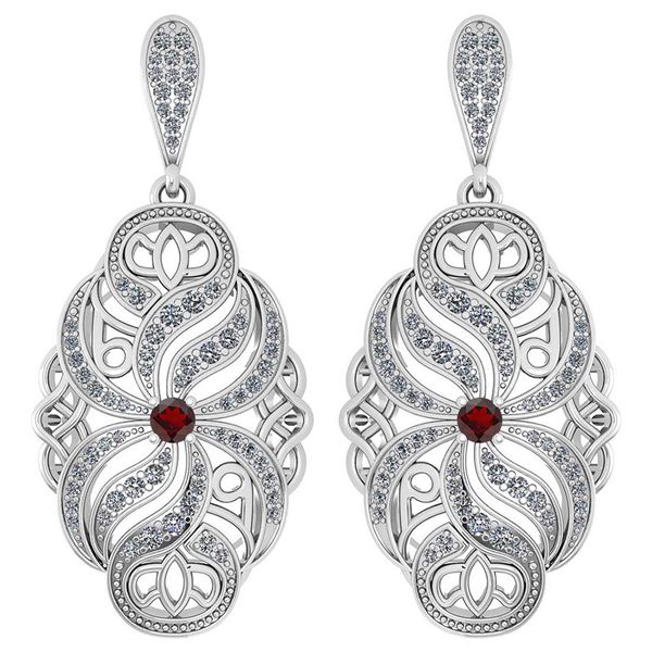 Certified 1.18 Ctw Garnet And Diamond Wedding/Engagemen