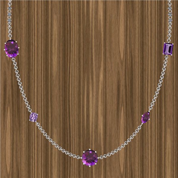 Certified 85.83 Ctw Amethyst And Diamond I2/I3 14K Whit