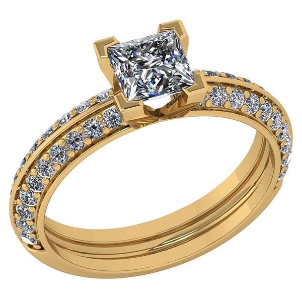 Certified 0.74 Ctw Diamond Wedding/Engagement Style 14k