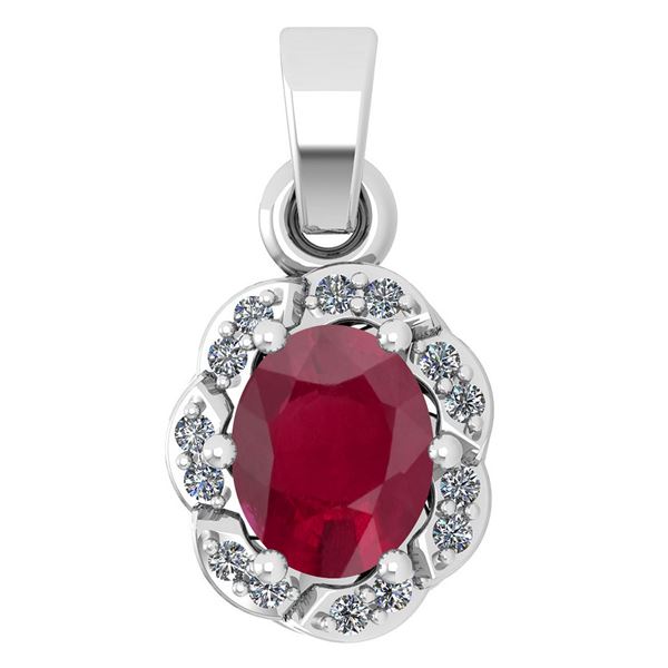 Certified 0.38 Ctw Ruby And Diamond 14k White Gold Simp