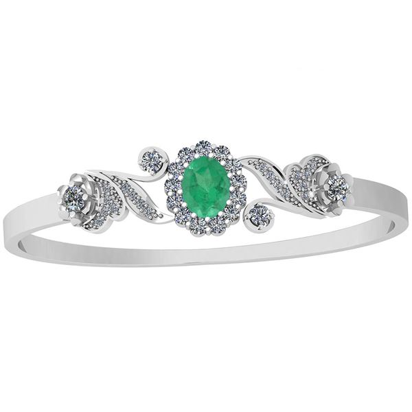 Certified 3.84 Ctw I2/I3 Emerald And Diamond 14K White