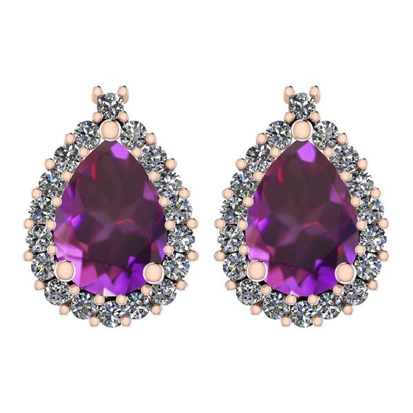 Certified 2.00 Ctw Amethyst And Diamond SI1/SI2 14K Gol