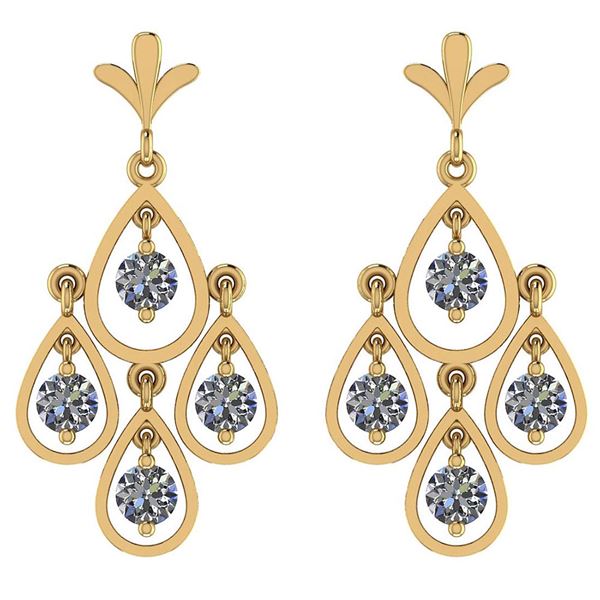 Certified 2.00 Ctw Diamond I1/I2 14K Yellow Gold Dangli