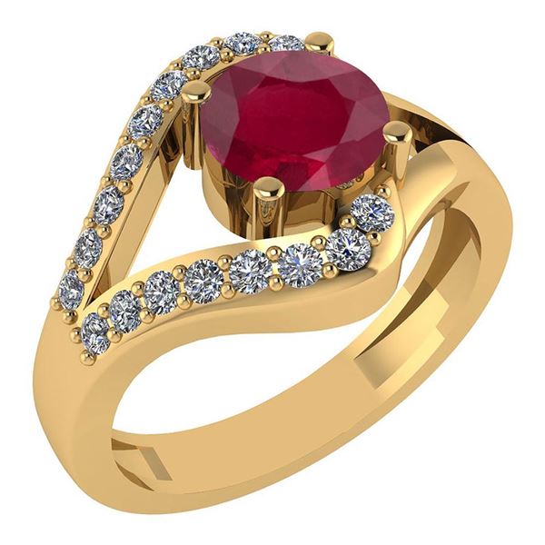 Certified 1.04 Ctw Ruby And Diamond Wedding/Engagement