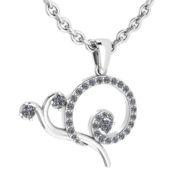 Certified 0.44 Ctw Diamond VS/S1 Snail Pendant that Som