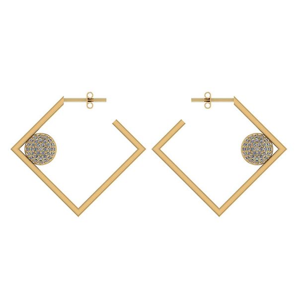 Certified 0.63 Ctw Diamond 14K Yellow Gold Earrings