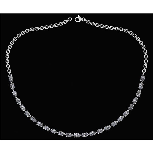 Certified 12.50 Ctw Diamond Necklace For Ladies 14K Whi