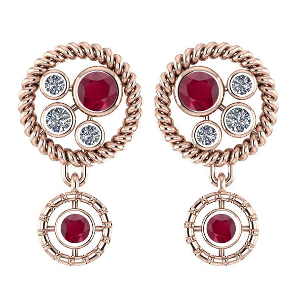 Certified 0.84 Ctw Ruby And Diamond Wedding/Engagement