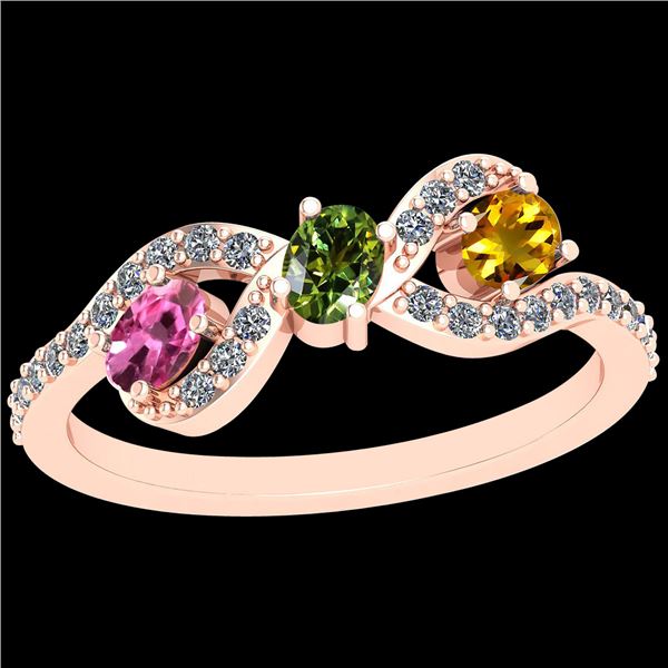 Certified 0.91 Ctw Multi Pink,Green,Yellow Sapphire And