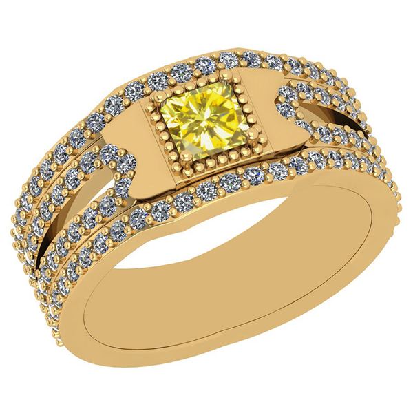 Certified 1.96 Ctw I2/I3 Treated Fancy Yellow And White