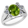 Image 1 : Certified 2.82 Ctw Peridot And Diamond VS/SI1 Ring 14K