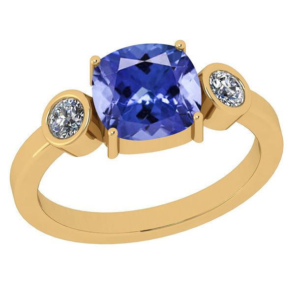 Certified 2.15 Ctw Tanzanite And Diamond VS/SI1 14K Yel