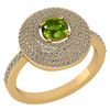 Image 1 : Certified 0.99 CTW Peridot And Diamond 14k Yellow Gold
