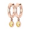 Image 1 : Certified 1.00 Ctw Citrine And Hoop Earring 10K Rose Go