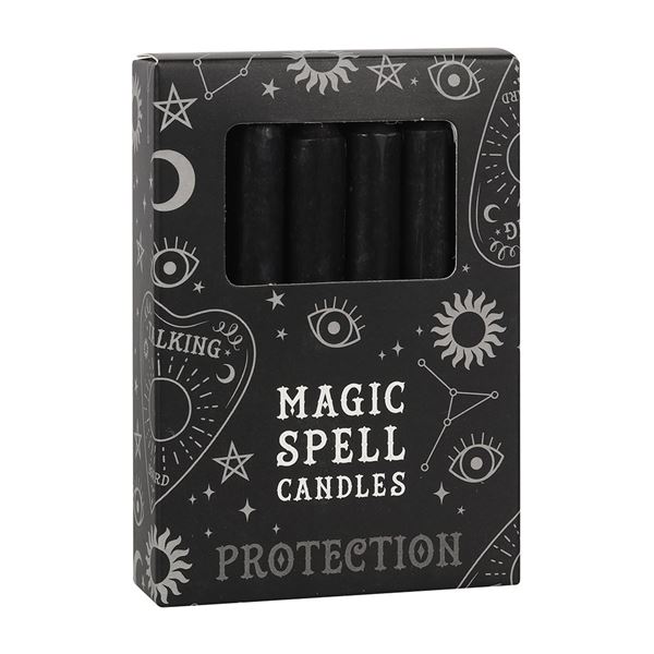 BLACK in.PROTECTIONin. MAGIC SPELL CANDLE PACK OF 12
