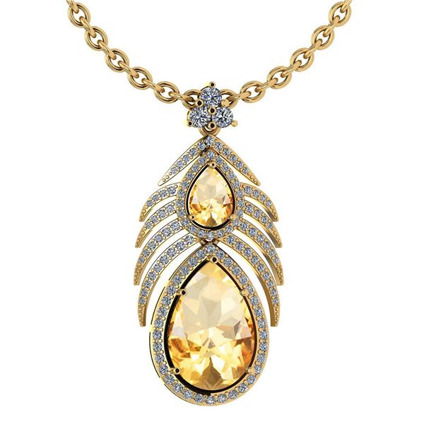 Certified 7.50 Ctw Citrine And Diamond Pear shape For w