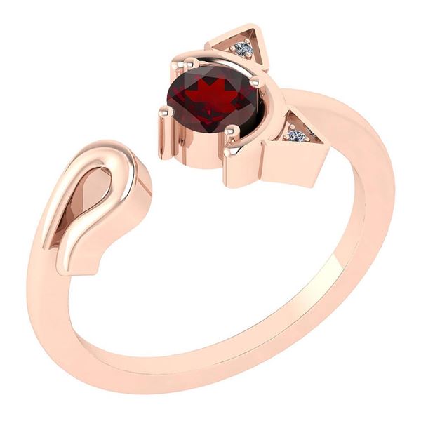 Certified 0.46 Ctw Garnet And Diamond VS/SI1 Halo Ring