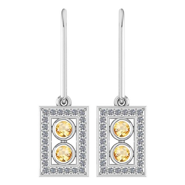 Certified 0.63 Ctw Citrine And Diamond Wedding/Engageme