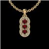 Image 1 : Certified 0.92 Ctw Garnet And Diamond I1/I2 10K Yellow