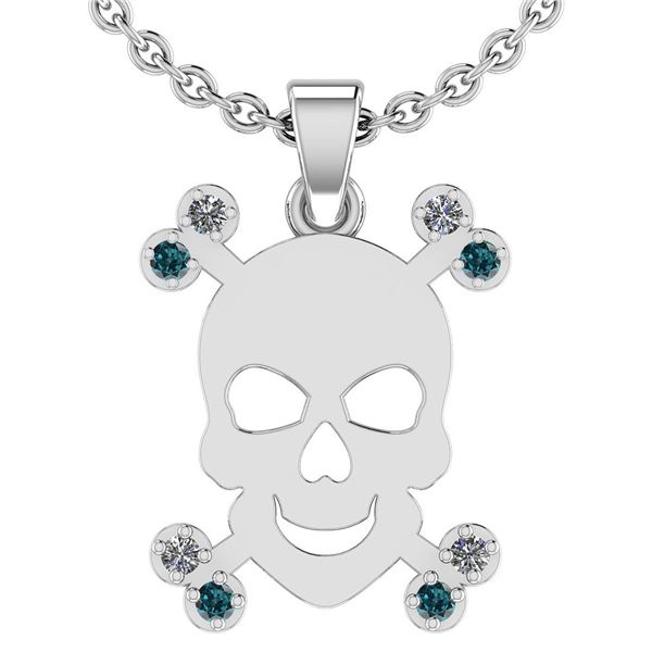 Certified 0.20 Ctw SI2/I1 Treated Fancy Blue & White Di