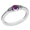 Image 1 : Certified 0.78 Ctw Amethyst And Diamond 14k White Gold