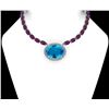 Image 1 : Certified 76.30 Ctw Blue Topaz & Amethyst And Diamond I