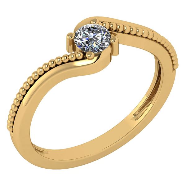 Certified 0.50Ctw Diamond 14K Yellow Gold Promise Ring