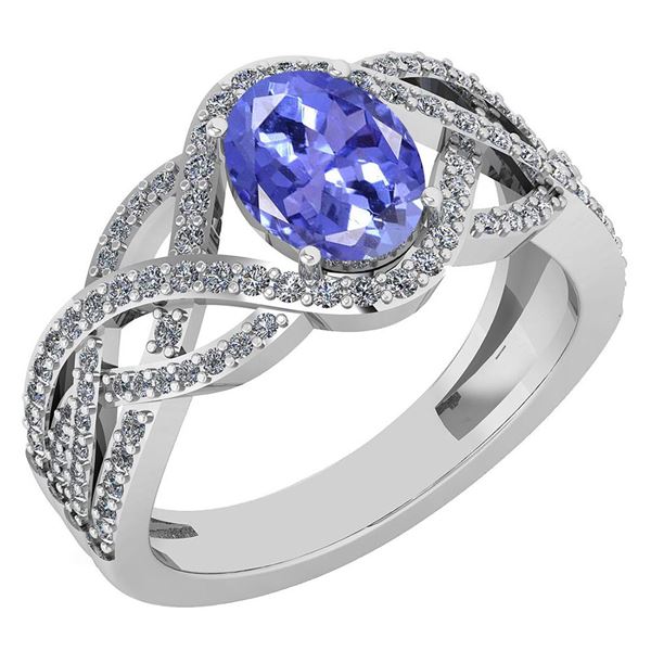 Certified 1.79 Ctw Tanzanite And Diamond VS/SI1 Ring 14