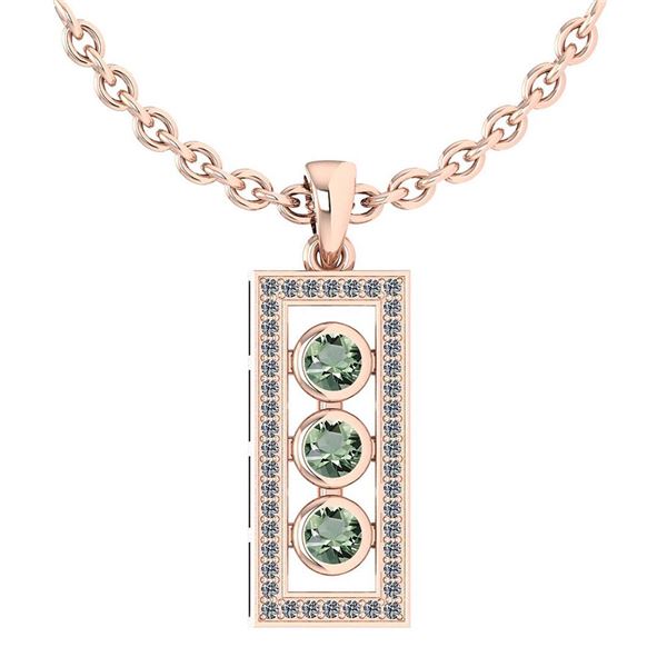 Certified 0.73 Ctw Green Amethyst And Diamond Wedding/E