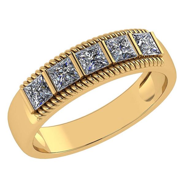 Certified 0.50 Ctw Diamond 14k Yellow Gold Halo Band
