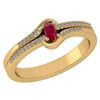 Image 1 : Certified 0.29 Ctw Ruby And Diamond 14k Yellow Gold Hal