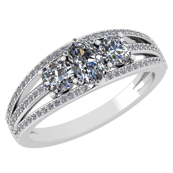 1.16 Ctw Diamond 14k White Gold Halo Ring