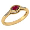 Image 1 : Certified 0.38 Ctw Ruby And Diamond 18k Yellow Gold Hal