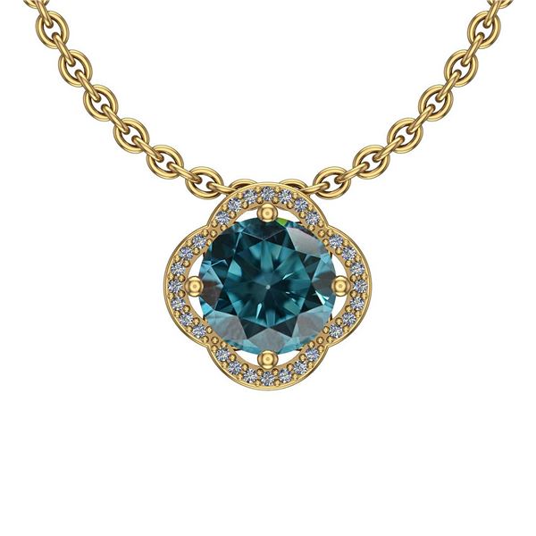 Certified 1.31 Ctw I2/I3 Treated Fancy Blue and White D