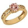 Image 1 : Certified 1.25 Ctw Morganite Solitaire Ring with Filigr
